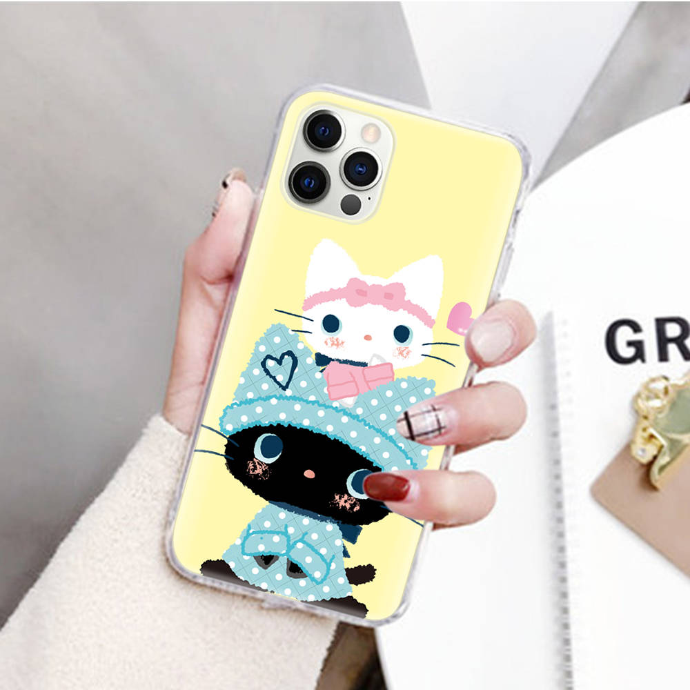 JZ25Cat Sanrio Transparent Case for Samsung A04 A14 A23 M33 M53 Realme 10 9 C35 C55 VIVO Y02 X80 Infinix Hot 30 Note 11 Tecno Spark 8P Pro