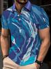 Men'S Lightweight Shirt - Blue And White Abstract Ocean Pattern with Button Front, Breathable Summer Beach, Office, Party Shirt - Wrinkle-Resistant