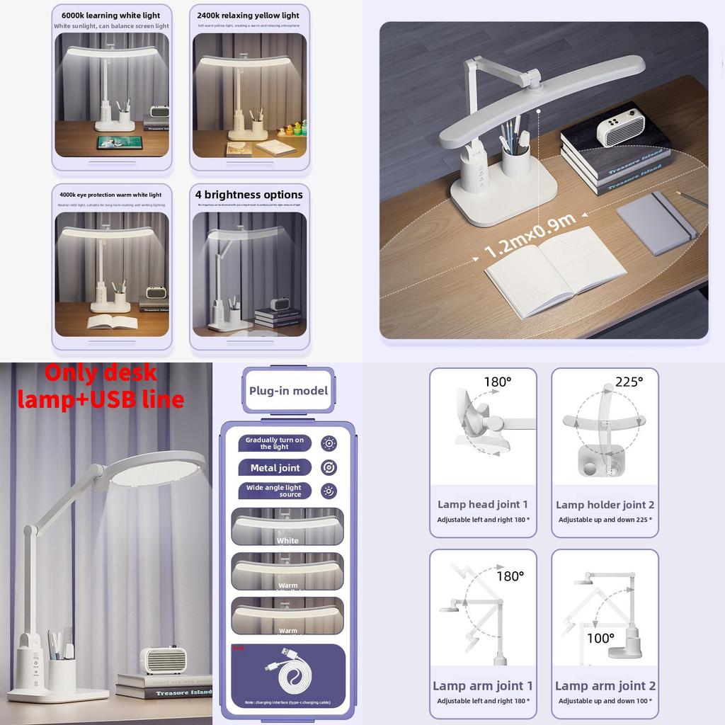 Foldable Led Desk Light Featuring Touch Switch And Ecofriendly Material For Study Room