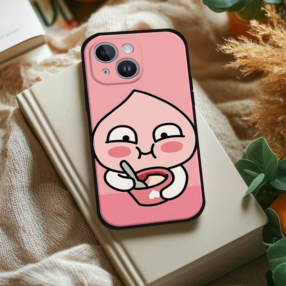 Cartoon K-kakao Cute Friends Phone Case For IPhone 1716 15 14 13 Pro Max 11 12 Mini X Xs XR Black Silicone Cover