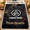 Flannel BlanketLinkin Park Custom Name Text Personalized Soft Warm Throw Blanket Home Decor Gift