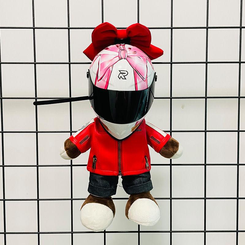 FiK Bow-tied Helmet, Pink Female Motorcycle Doll Helmet, Toy Model, Pet Motorcycle