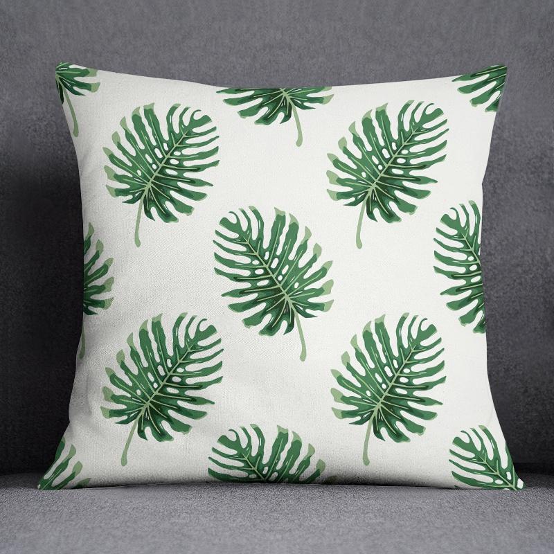 Tropical Leaves Series Pillow Gift Home Office Decoration Pillow Bedroom Sofa Car Cushion Cover Pillow Case (45cm * 45cm)