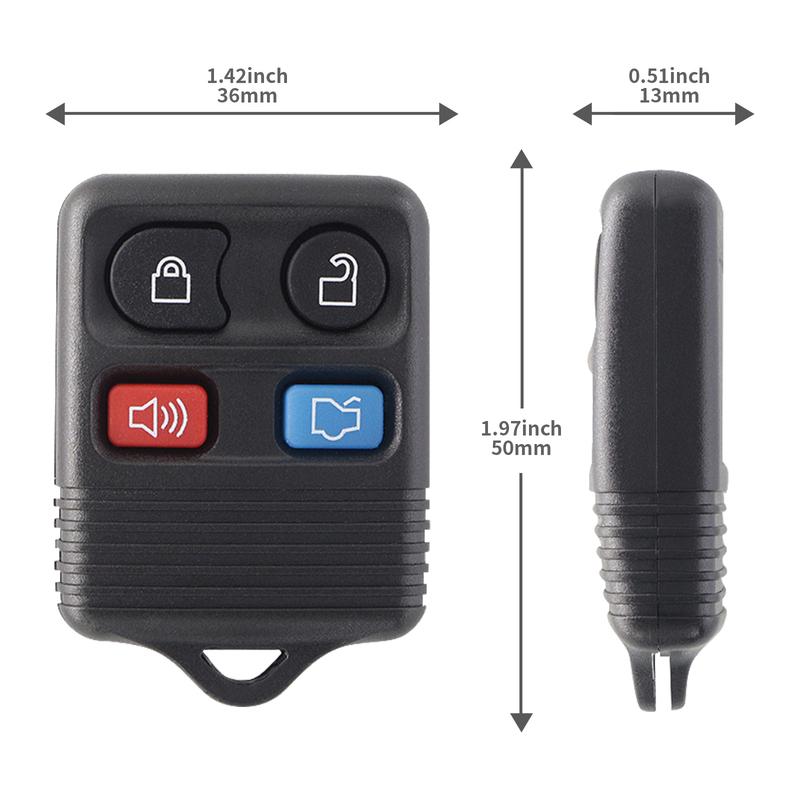 10pcs 4 Button Car Remote Key CWTWB1U331 with Circuit Board 315Mhz for Ford E-Series Ranger Expedition Lincoln LS Town 1998-2016