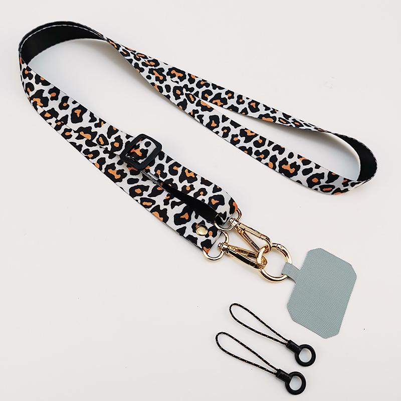 

Crossbody Cell Phone Lanyard Strap Neck Cord Leopard Print Mobile Phone Lanyards Chain With Universal Gasket For All Phone Case