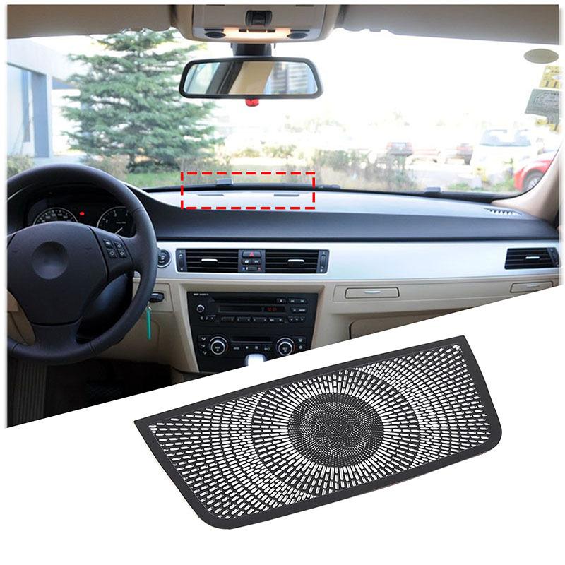 For BMW 3 Series E90 E92 2005-2012 Stainless Steel Audio Speaker Dashboard Loudspeaker Cover Trim Sticker Car Accessory nero