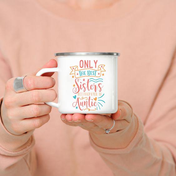 Only The Best Sisters Get Promoted To Auntie Coffee mug Pregnancy  Announcement mugs For  New Aunt Gift for Sisters in law