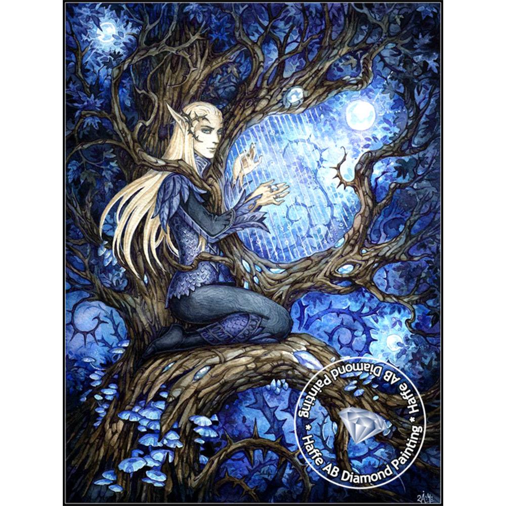 2026 New Fantasy Lord Elf Prince Diamond Art Painting Ring Power Forest Landscape Tree Flower Mosaic Home Decor