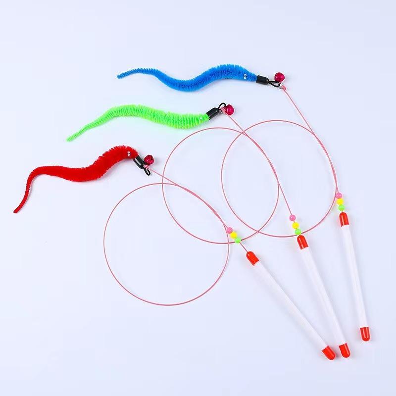 1pc A Bell Cat Toy with A High-toughness, Dual-color Feather Steel Wire for Cats To Play With