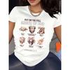 Taglie Europee T-shirt a Maniche Corte Girocollo Stampata Cross Armor Efesini per Donna - Stile Direzionale