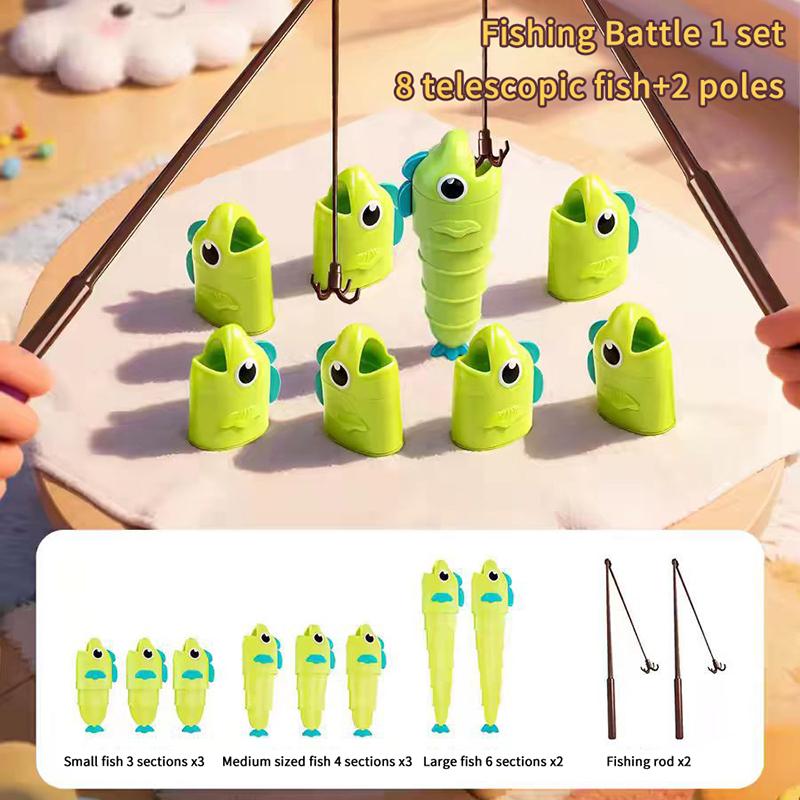 

Fun Fishing Battle Retractable Fishing Rod Tabletop Duel Game - Parent-Child & Friends Interactive Party Stress Relief Toy A1