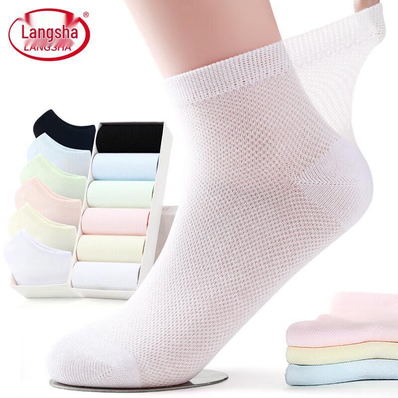 Langsha Women s Ultra-Thin Mesh Mid-Tube Socks M