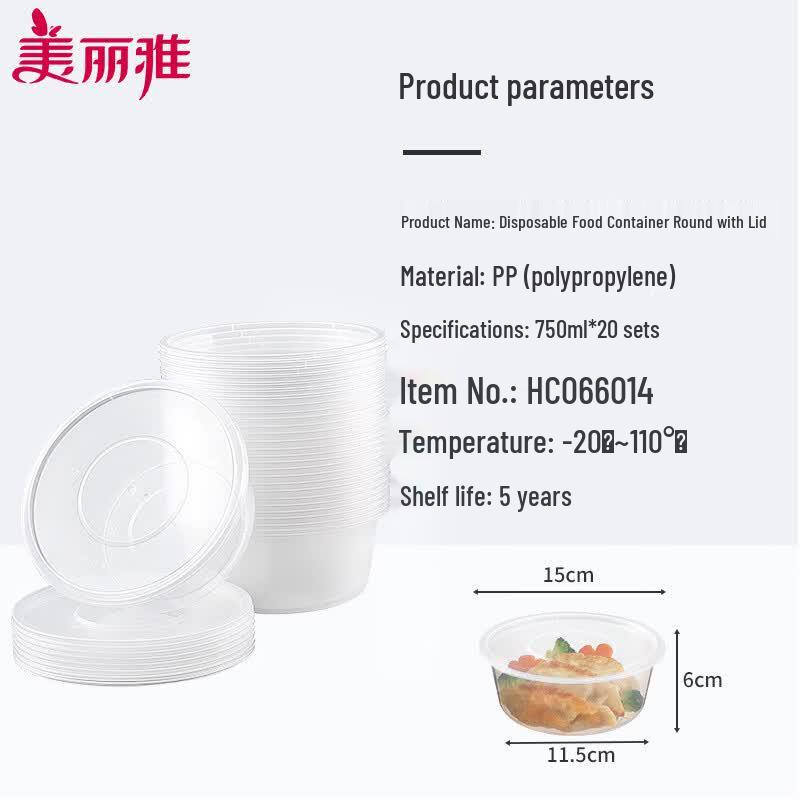 MARYYA Disposable Plastic Food Containers with Lids