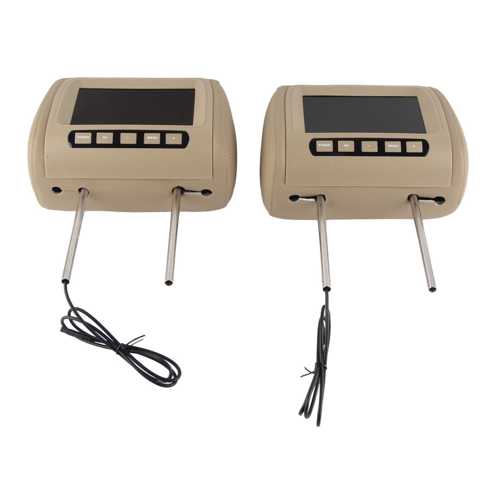 

2шт Универсальный 7-дюймовый HD-подголовник для автомобиля с ЖК-видеоплеером с беспроводным управлением MP5-дисплеем Коричневый