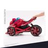 1/32 Pull Back-Motorradspielzeug, Motorradwerfer-Spielzeug mit Musikbeleuchtung, 2-in-1-Katapultrennen Trinity Chariot-Geschenk für Jungen und Kinder