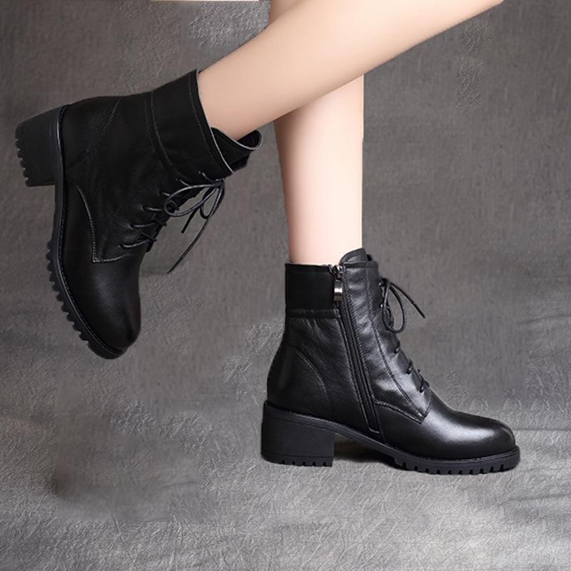 Fashion High Quality Ladies Shoes Side Zipper Women's Boots Fashion Cross-tied Modern Boots Women Hot Sale Plus Size Ankle Boots