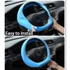 Blue Car Steering Wheel Cover: Universal RPKEY 13.5 To 15 Inches Silicone Steering Cover Compatible With Most Car Models Fit For Round D Shape