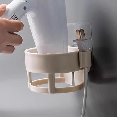 1 Peça Suporte para Secador de Cabelo Montado na Parede Sem Furos Rack para Secador de Cabelo Ventosa Rotativa Suporte para Armazenamento de Secador de Cabelo Casa