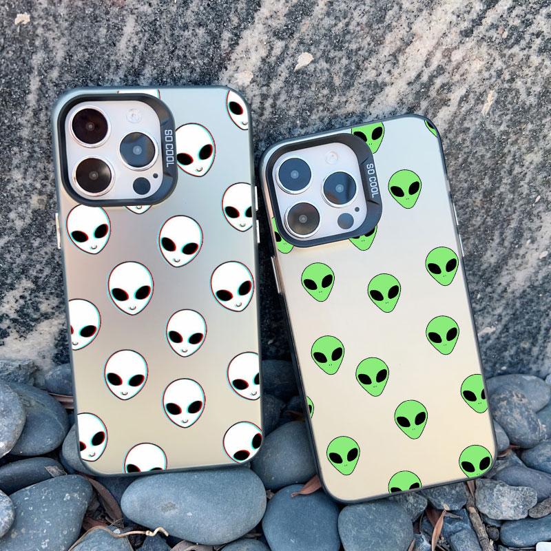 Funny Cartoon Alien Laser Phone Case for iPhone 14 11 Pro Max 16 15 Pro Max 13 12 Mini Pro Max 15 14 Plus Shockproof Cover Funda