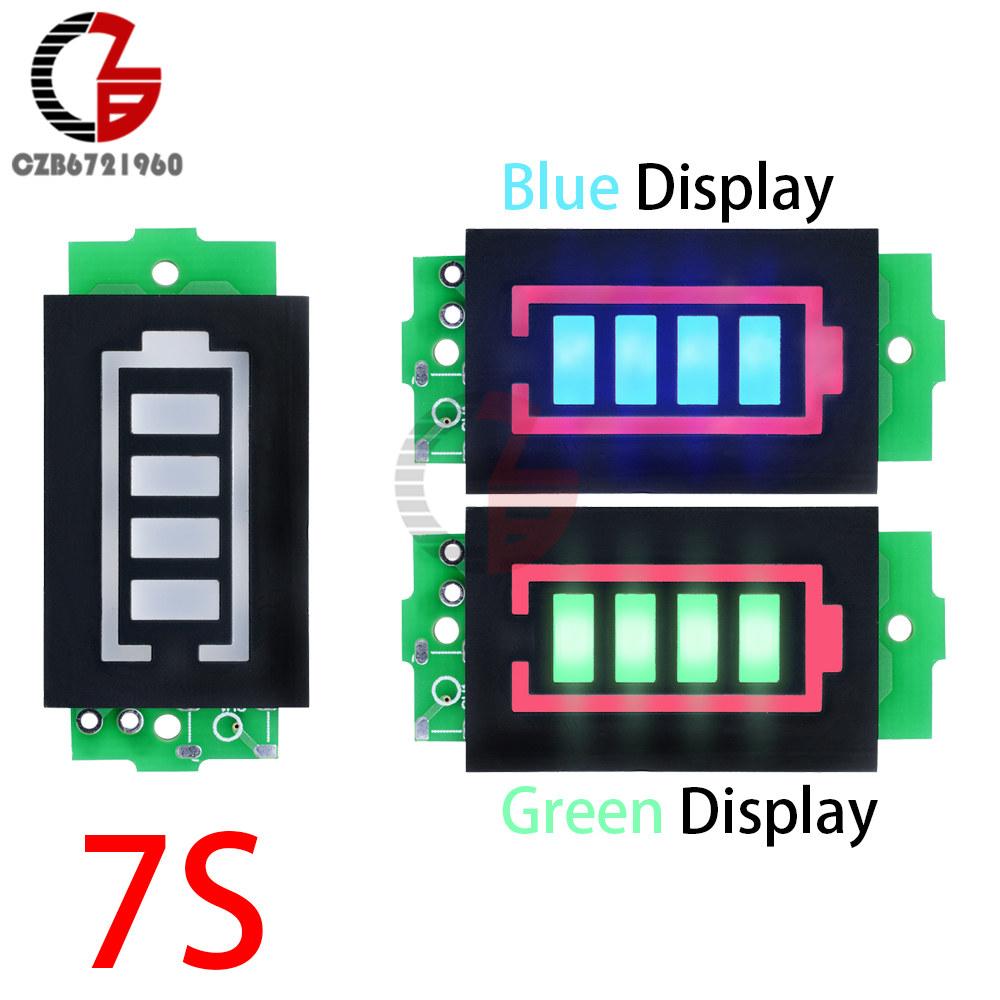 1S/2S/3S/4S/6S/7S Lithium Battery Capacity Indicator Car Motorcycle Voltmeter Li-Po Li-ion Acid Lead Battery Volt Tester Panel