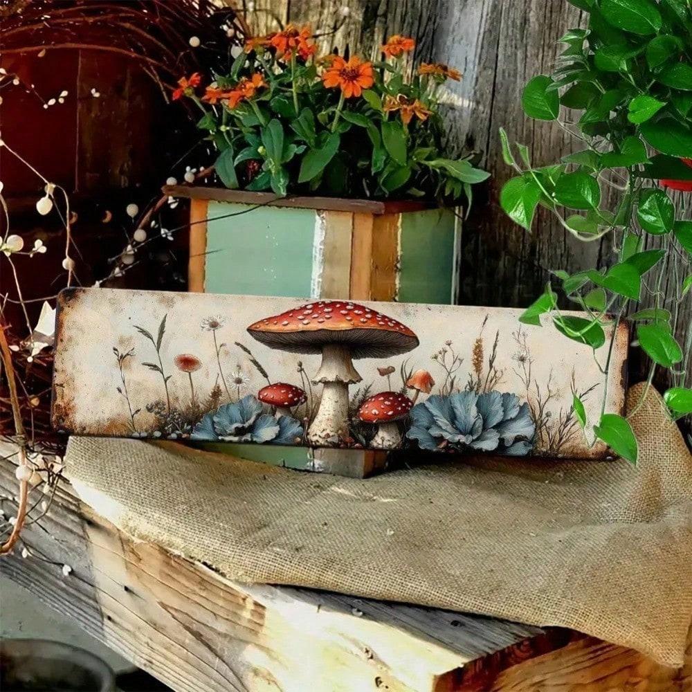 

Giant Mushroom Retro Metal Wall Art, 2D Flat UV Print Aluminum Plaque, Halloween Home Decor for Living Room Bedroom Bathroom Kitchen 10x40 разноцветный
