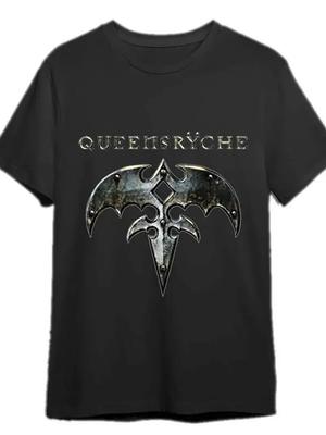 Queensrÿche Band Graphic Men's T-Shirt - 100% Cotton, Casual Round Neck Short Sl