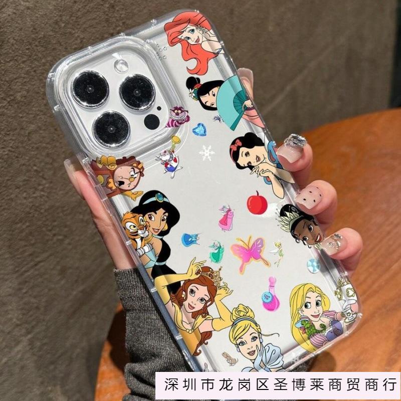 Princess Collection for Apple 16promax Mobile Phone Case 15plus14 Airbag 13 Transparent 1211 Cartoon