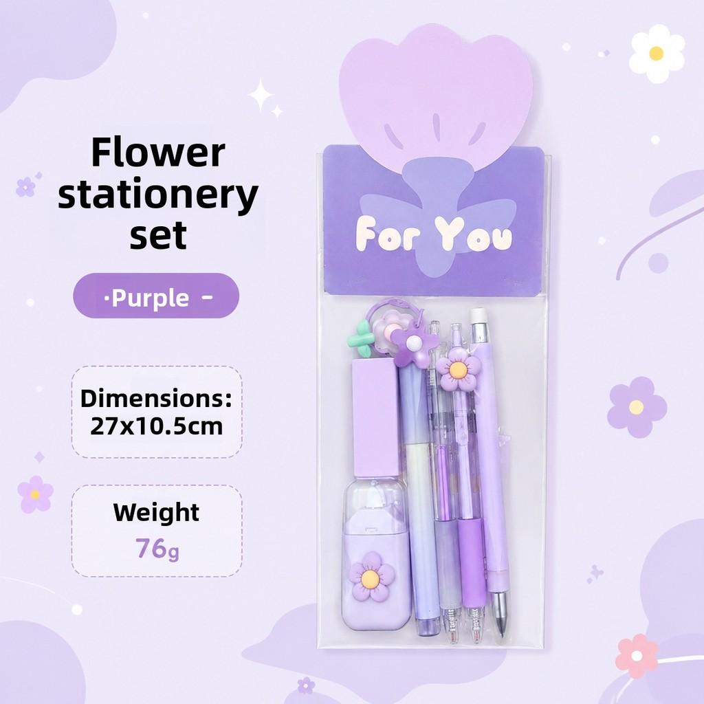 Floral Stationery Set With Multi Color Pens For Students And Gift Giving
