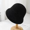 Knitted Bucket Hat Breathable Sun Hat Casual Hollow Beach Cap  Spring and Summer