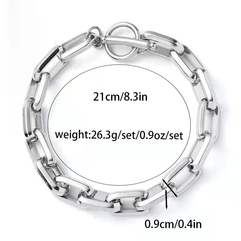 

Унисекс Панк Хип-хоп Браслет Кубинского плетения из нержавеющей стали с OT-застежкой