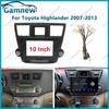 Gamnew 10 Inch Car Frame Fascia Adapter Cable Android Radio Dash Fitting Panel Kit For Toyota Highlander 2007-2013