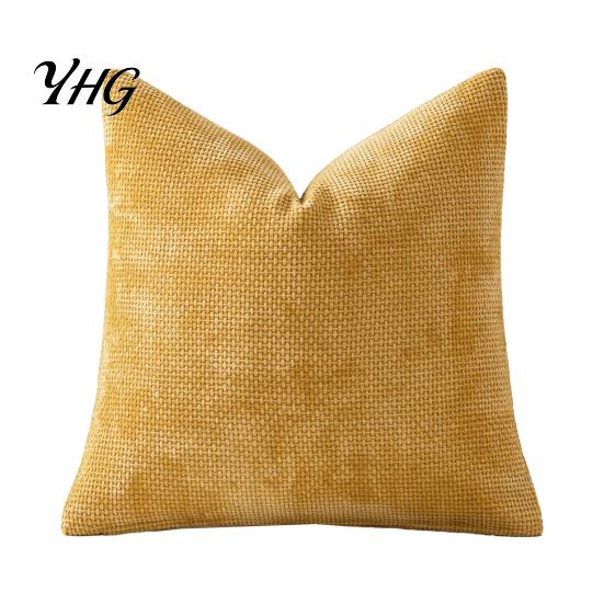 Invisible Zipper Pillow Case Weave Texture Cushion Case, Chenille Throw Cover, Solid Color Cover Durable Decorative Covers with for Living Room