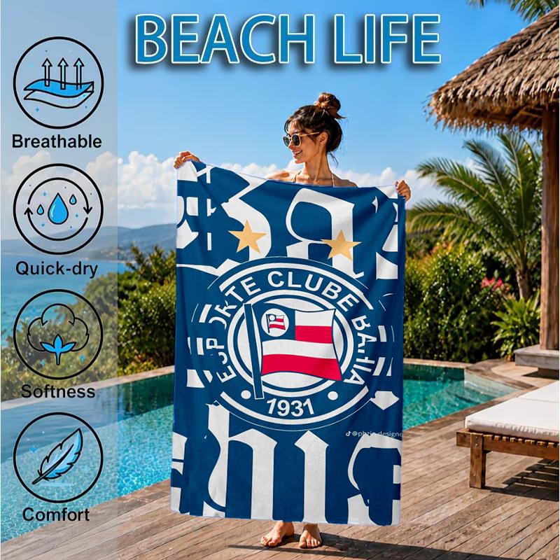 Football Club Emblem Beach Towel, Microfiber Beach Towel, Perfect For Pool, Beach, Travel, Home Decor Beach Party Fan Gifts