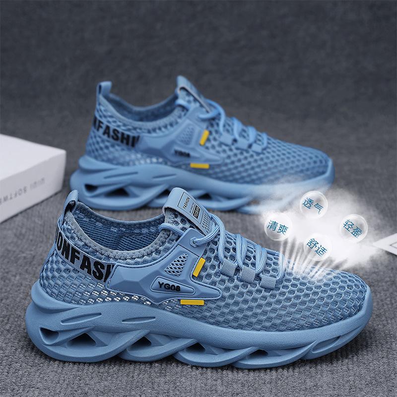 

Summer daily running sports lace-up trendy men s shoes large mesh mesh breathable and light men s trendy shoes 39