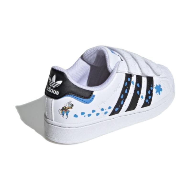Adidas Originals SUPERSTAR SST KIDS Anti-Slip Wear-Resistant Low-Top Kids' Skateboarding Shoes White Blue Kids' Sneakers IG6264