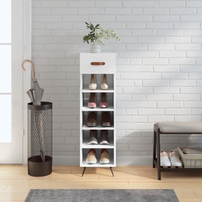 VidaXL Shoe Cabinet White 30x35x105 Cm Engineered Wood 829644