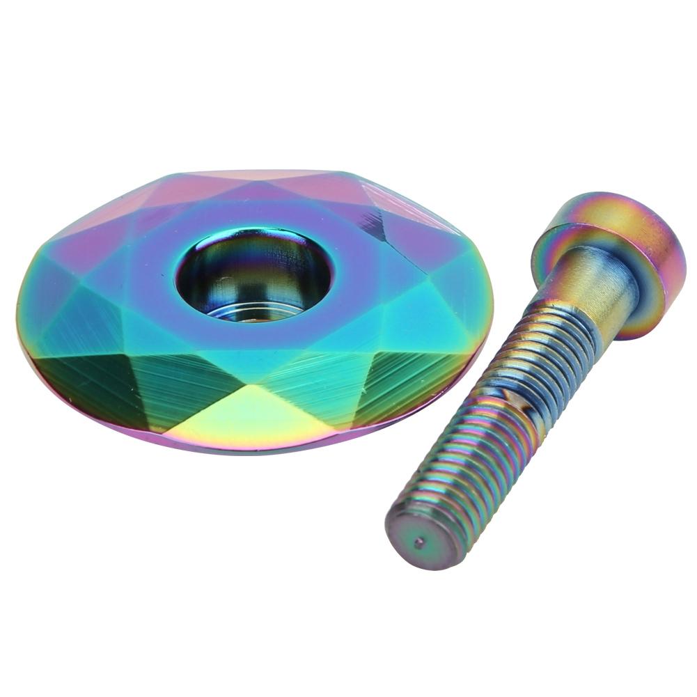 Aluminium Alloy Mountain Bike Headset Stem Top Cap Titanizing Cover Bicycle Modification