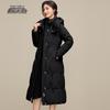 Xuezhongfei Damen Lange Daunenjacke mit Kapuze