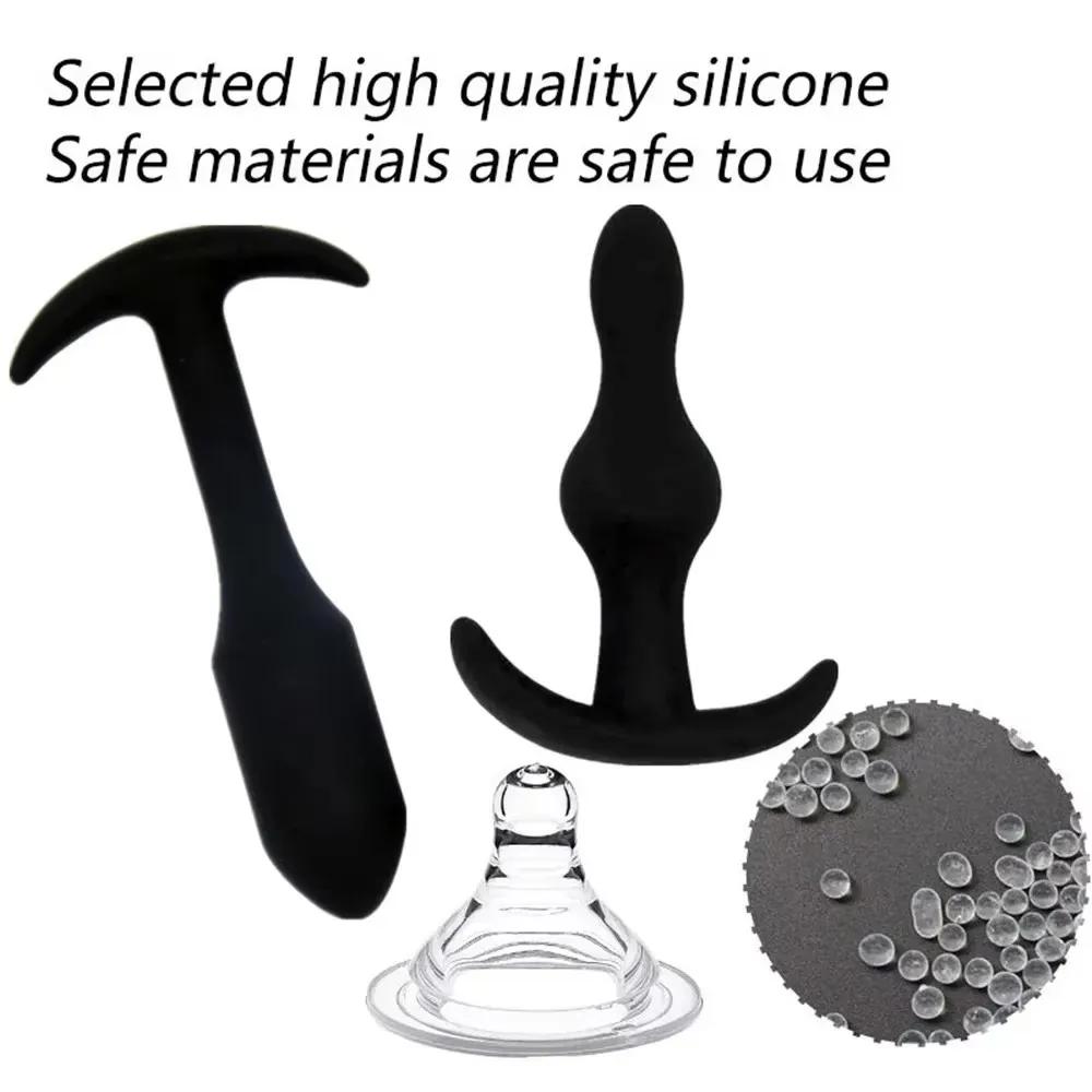 Sexy Black Silicone Anal Plug Massage Adult Sex Toys For Women Man Gay Anal But Plug Set Buttplug Butt Plugs Sex Products