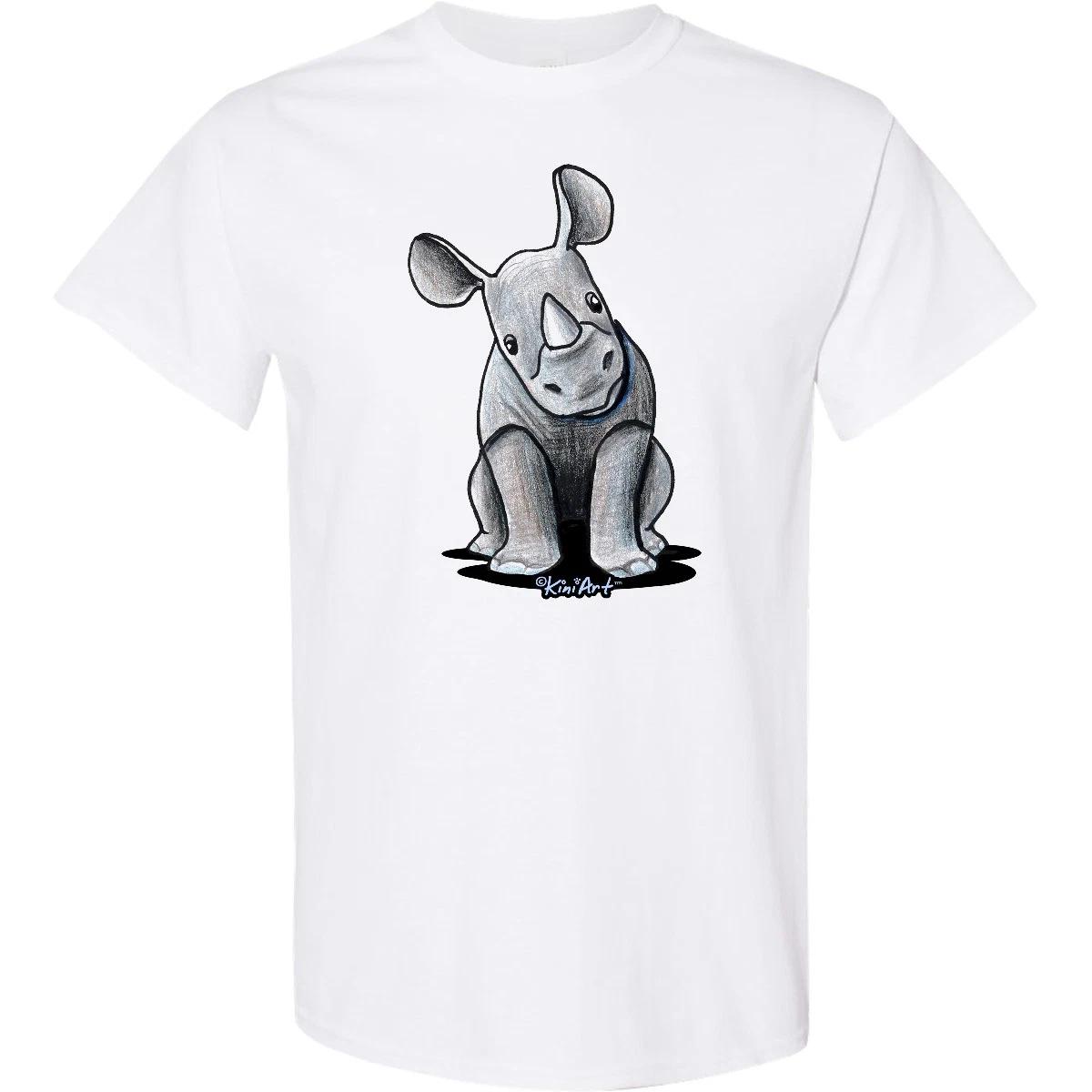 Inktastic Curious Rhinos T-Shirt - KiniArt Rhino Rhinoceros Art Cartoon Ebsq Kim 160