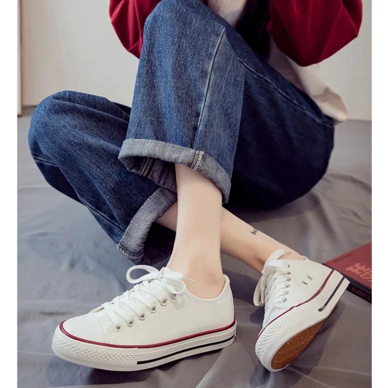 Womens and Mens Canvas Shoes Casual Cute Sneakers Low Cut Lace Up Fashion Comfortable for Walking