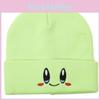Knit Hat With Big Eyed Smiling Face Embroidery Design For Summer Casual Wear