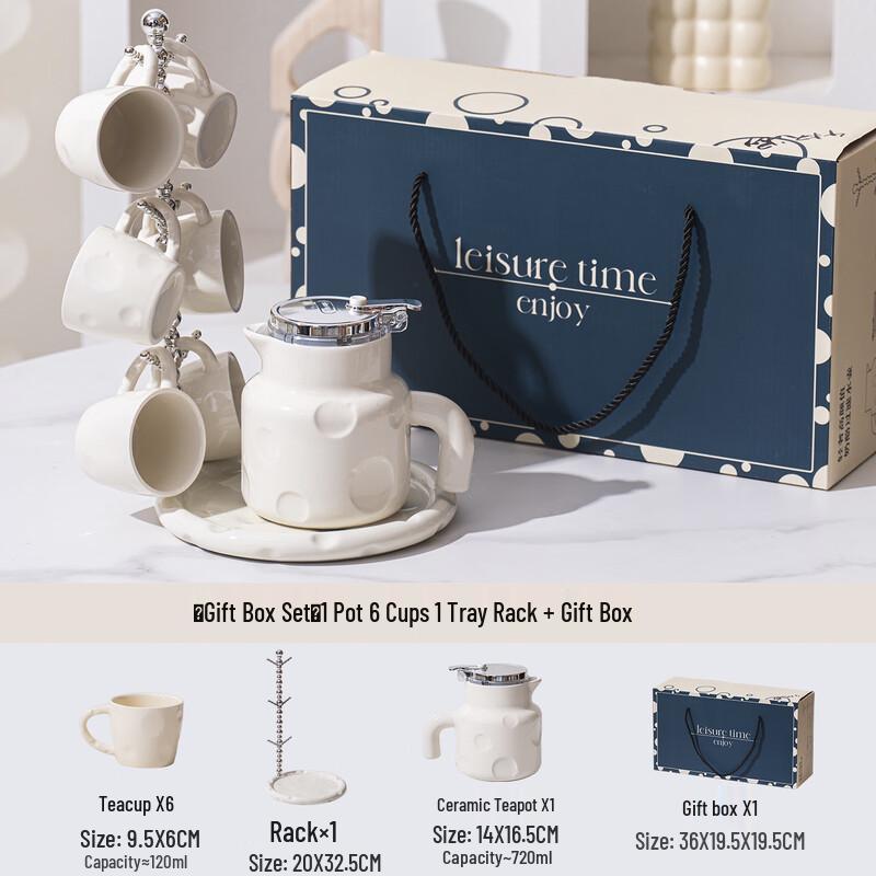 KANGMO Light Luxury Ceramic Water Pitcher and Cup Set