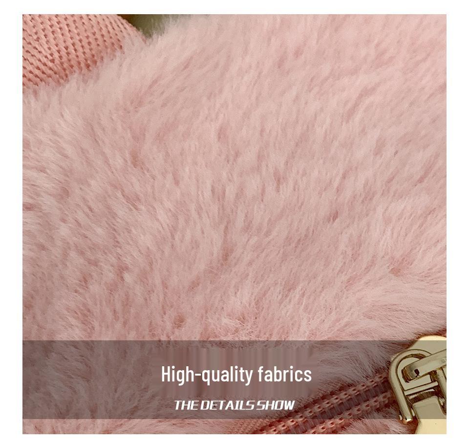 2025 Cute Rabbit Ears Backpack: Japanese & Korean Harajuku Style, Large Capacity, Fuzzy Crossbody Bag for Girls