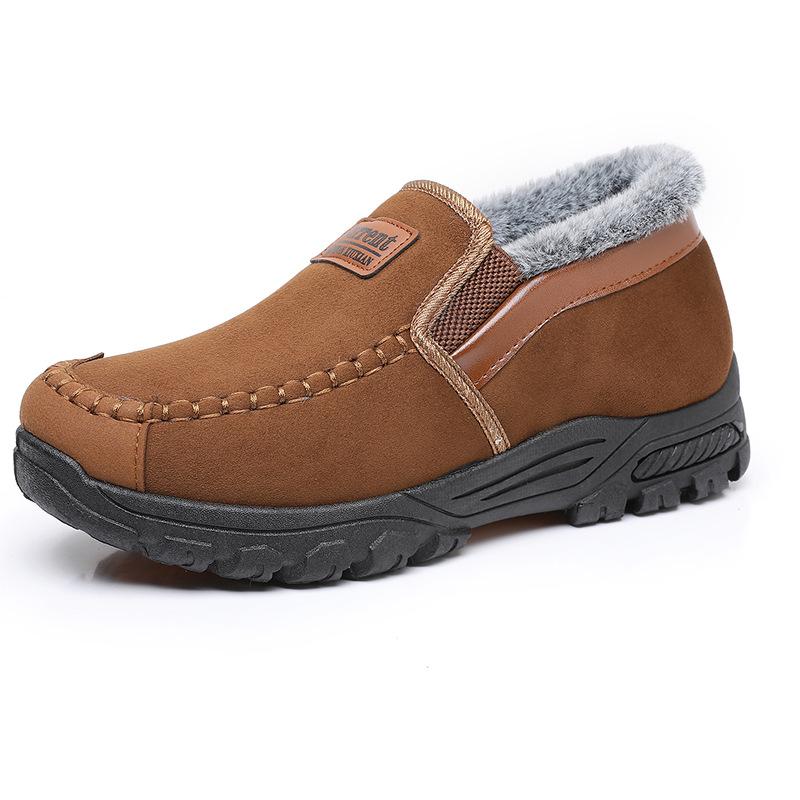 Nová móda Pánské boty Zimní bavlněné boty Teplé Kotníkové boty z krátkého plyše Zesílené Pánské boty Protiskluzové Ležérní Semišové Pánské Sněhule