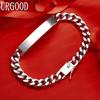 925 Sterling Silver 8mm Long Side Chain Bracelet Wedding Fashion Jewelry