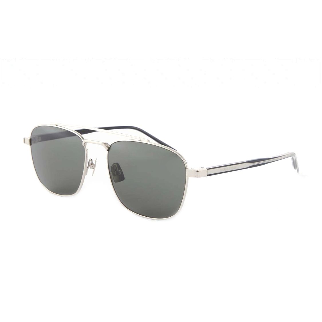 Saint Laurent Mirror Leg Engraved Pilot Sunglasses Men sunglasses Ivory-White 779830Y99659203 56,Ivory White