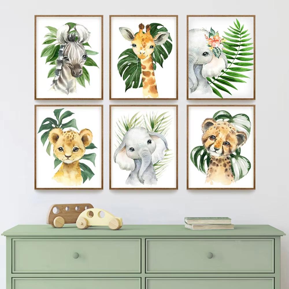 Multifilm Loomade Teemantmaal Taim Leht Lõvi Sebra Kaelkirjak Elevant Teemanttikandid Ristpistes Baby Kids King Home Decor