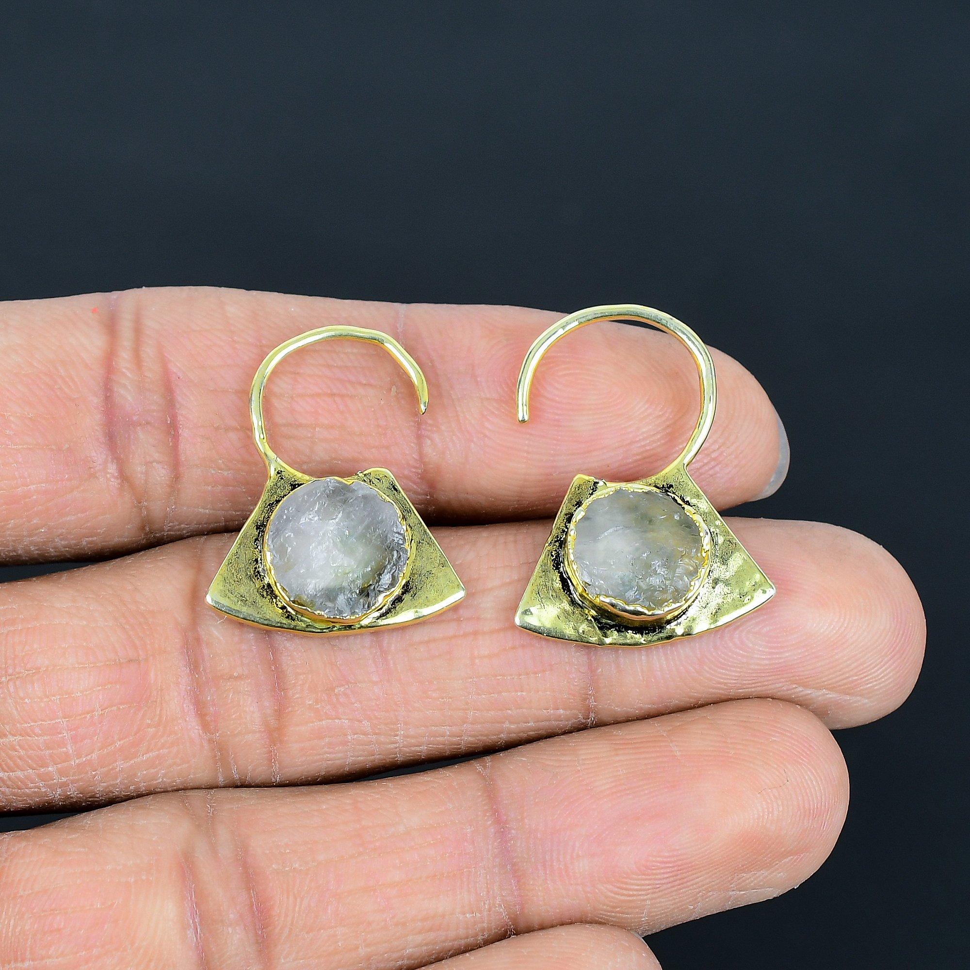 

Серьги из розового кварца с электроформовкой из меди, Ювелирные изделия с драгоценными камнями ручной работы, Подарки для жены, Совершенно новые серьги 2.55 Inches