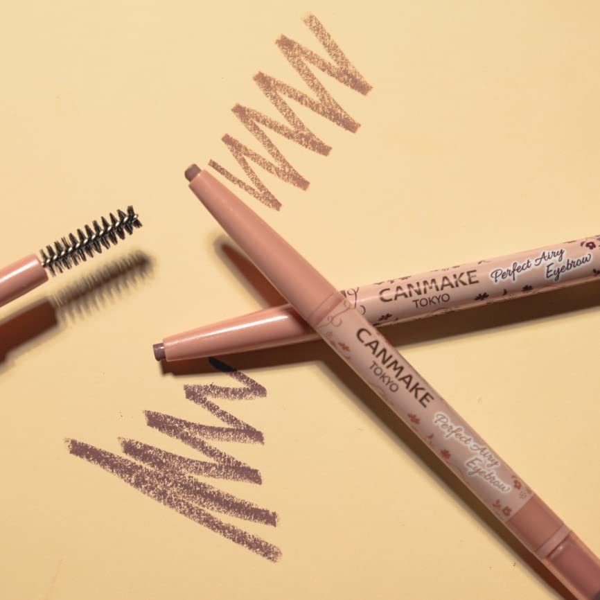 Canmake Perfect Airy Eyebrow 05 Grape Brown with Brush and Retractable Oval Core (x 1)